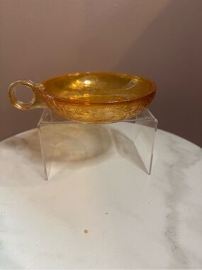 Jeannette Glass Floragold Nappy